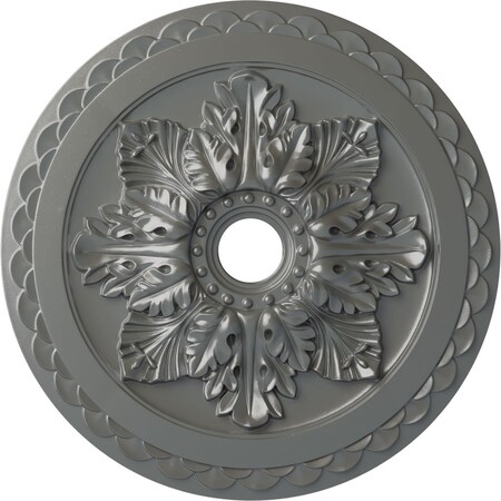 Ekena Millwork Bordeaux Deluxe Ceiling Medallion (Fits Canopies up to 4"), 23 5/8"OD x 3"ID x 2"P, Silver CM23BOSLS